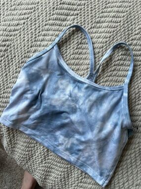 aerie Blue Tie-Dye Cropped Tank Top